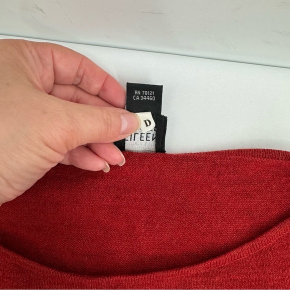 Eileen Fisher Womens Red 3/4 Sleeve 100% Wool Blouse Top Shirt Sz M - Picture 5 of 11
